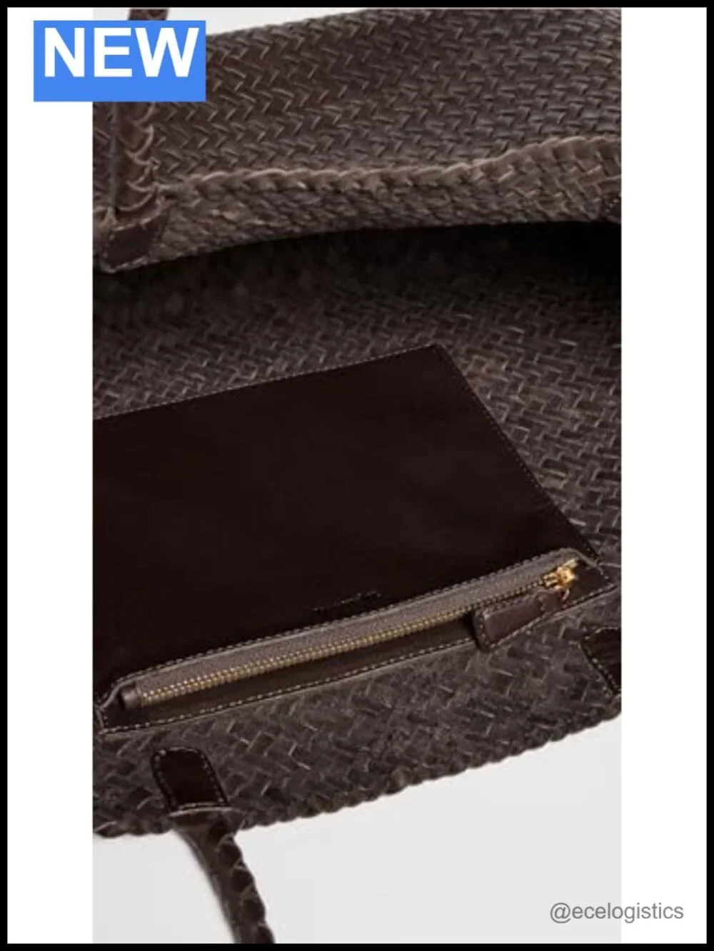 Handwoven Leather Tote Bag with Braided Handles